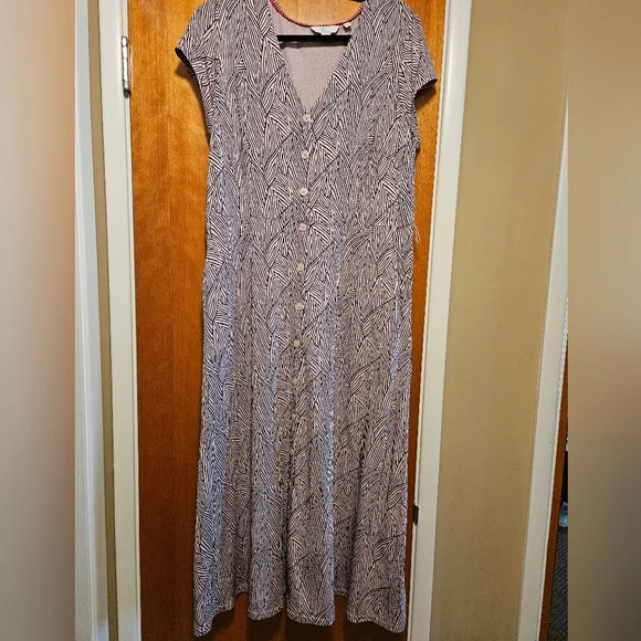Boden V-Neck Button-Front Maxi Dress - Size 12 - Picture 5 of 12